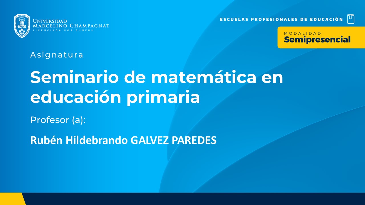 BL25 - SEMINARIO DE MATEMATICA EN EDUCACION PRIMARIA