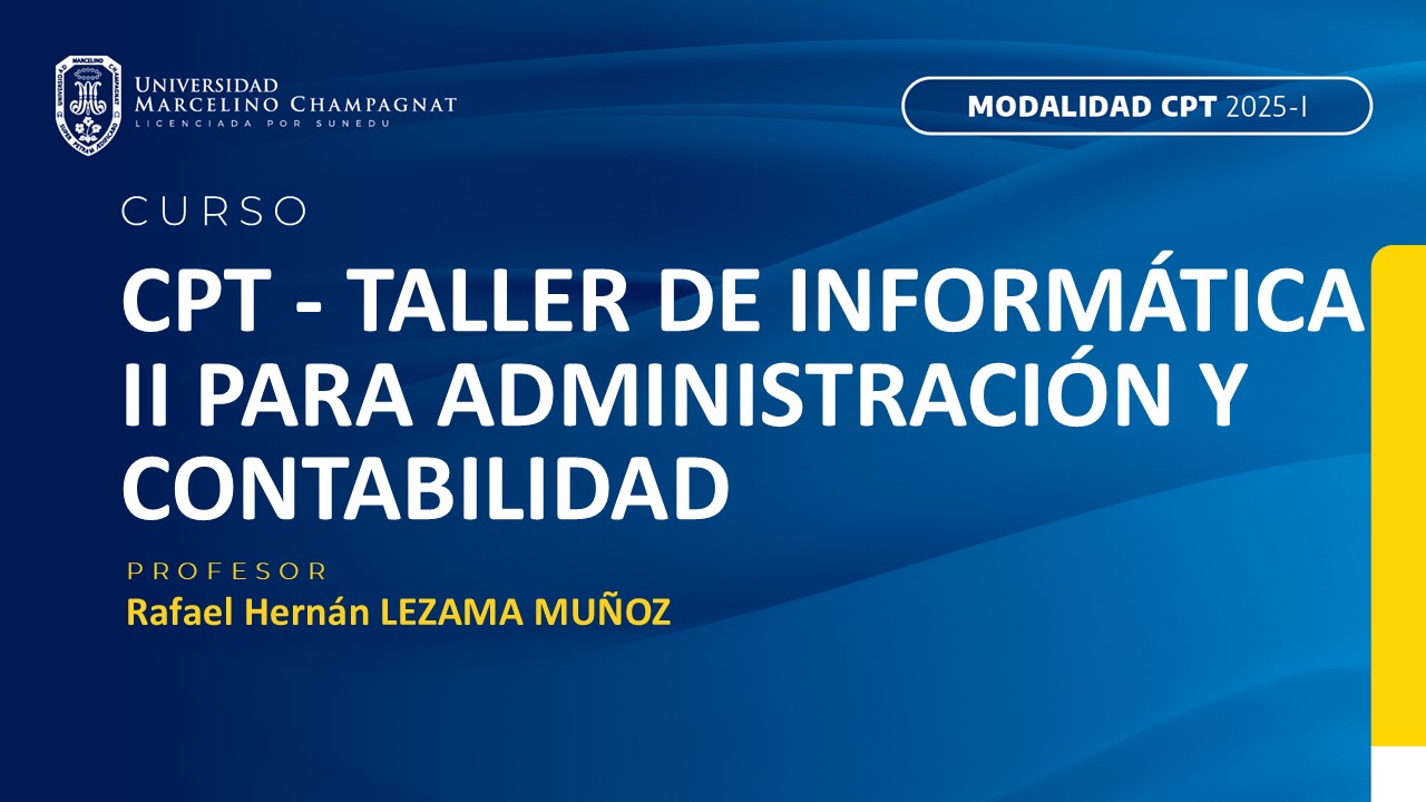 CPT - TALLER DE INFORMATICA II PARA ADMINISTRACION Y CONTABILIDAD 