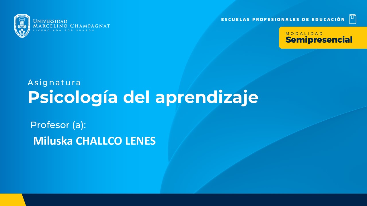 BL25 - PSICOLOGIA DEL APRENDIZAJE - VIRTUAL