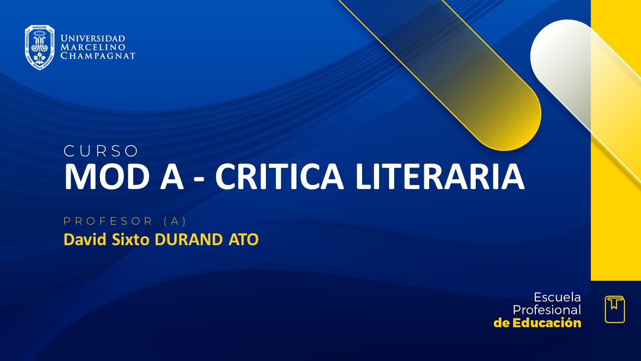 MOD A - CRITICA LITERARIA