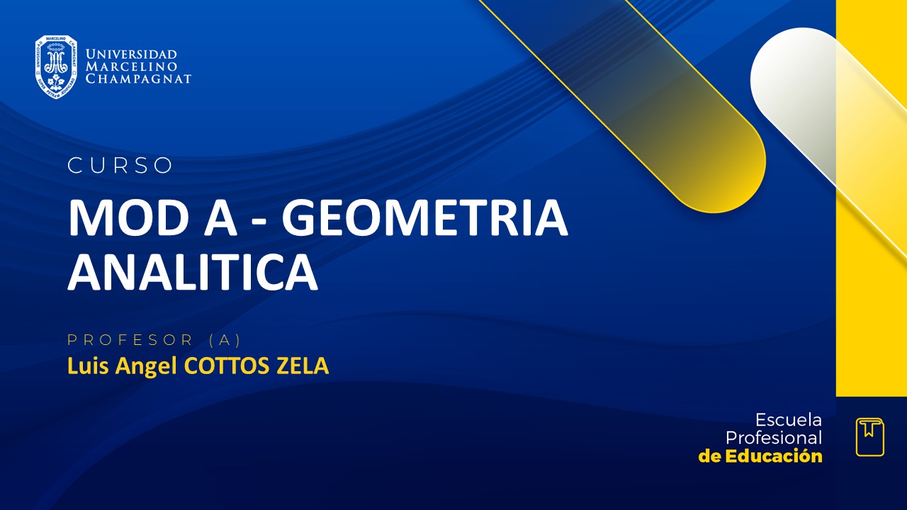 MOD A - GEOMETRIA ANALITICA