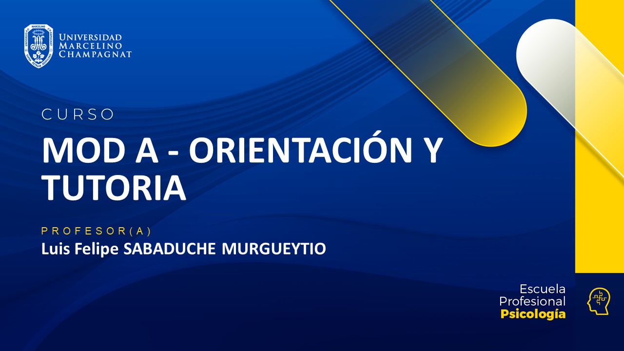 MOD A - ORIENTACION Y TUTORIA