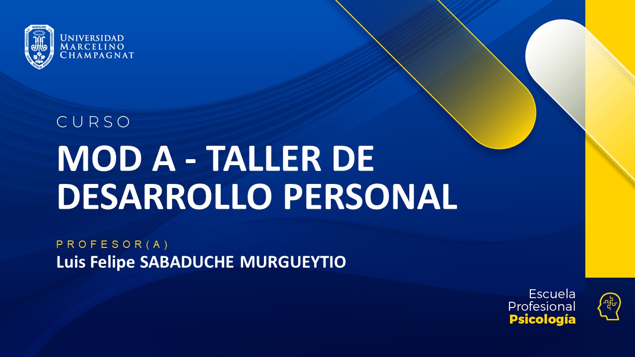 MOD A - TALLER DE DESARROLLO PERSONAL