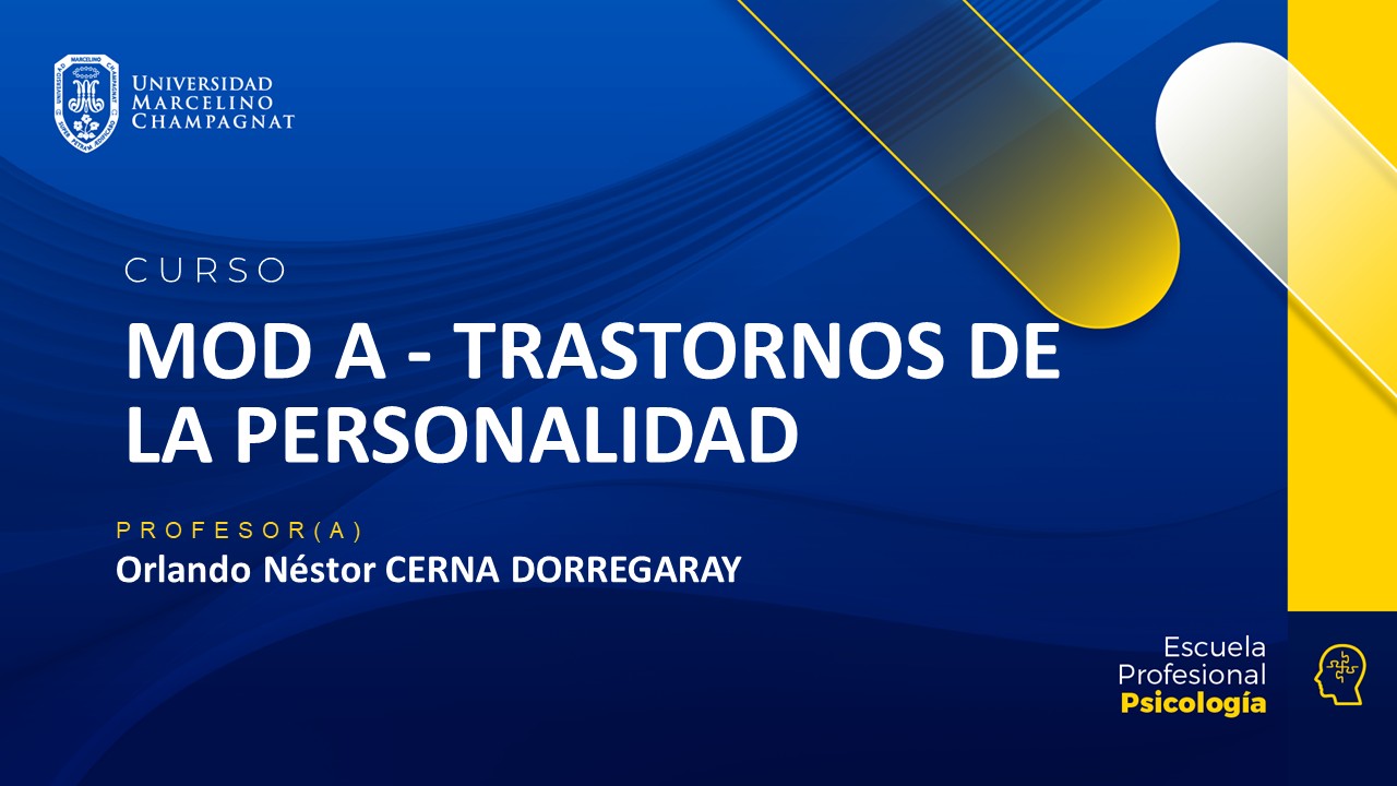 MOD A - TRASTORNOS DE LA PERSONALIDAD