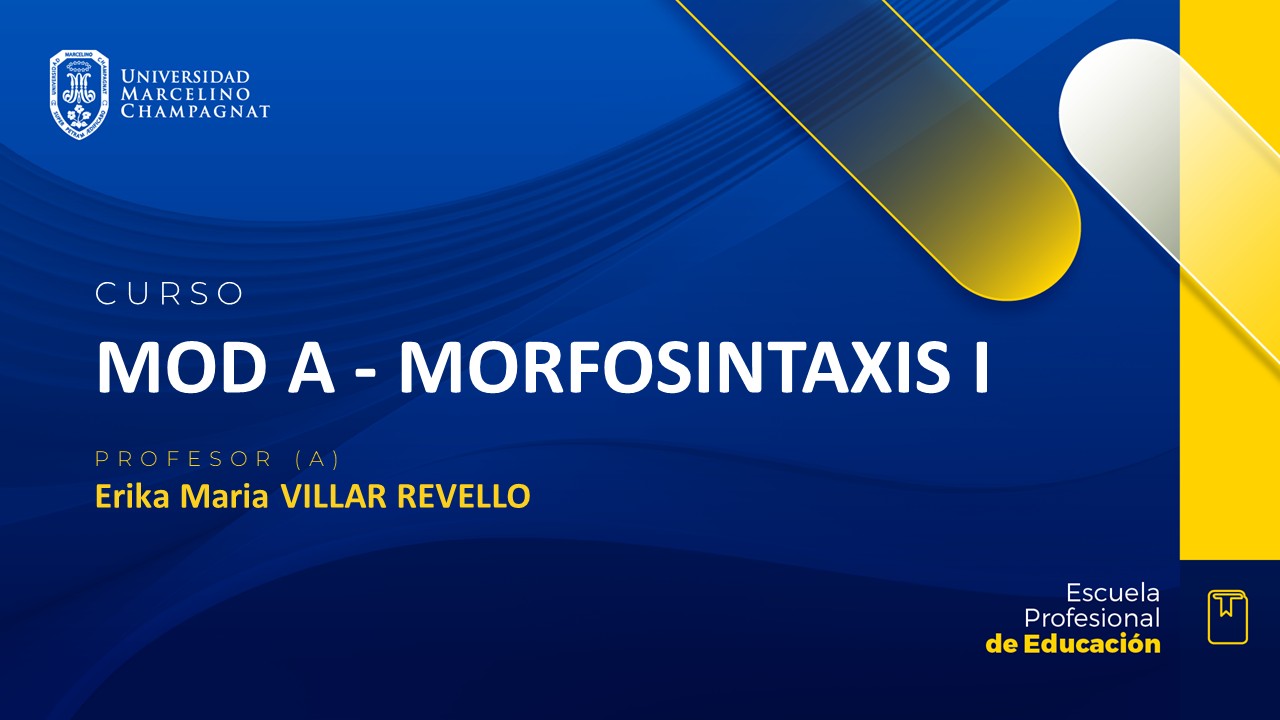 MOD A - MORFOSINTAXIS I