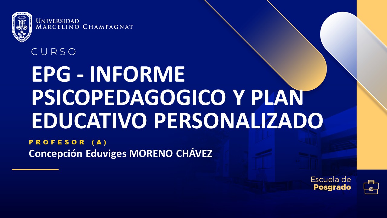 EPG - INFORME PSICOPEDAGOGICO Y PLAN EDUCATIVO PERSONALIZADO