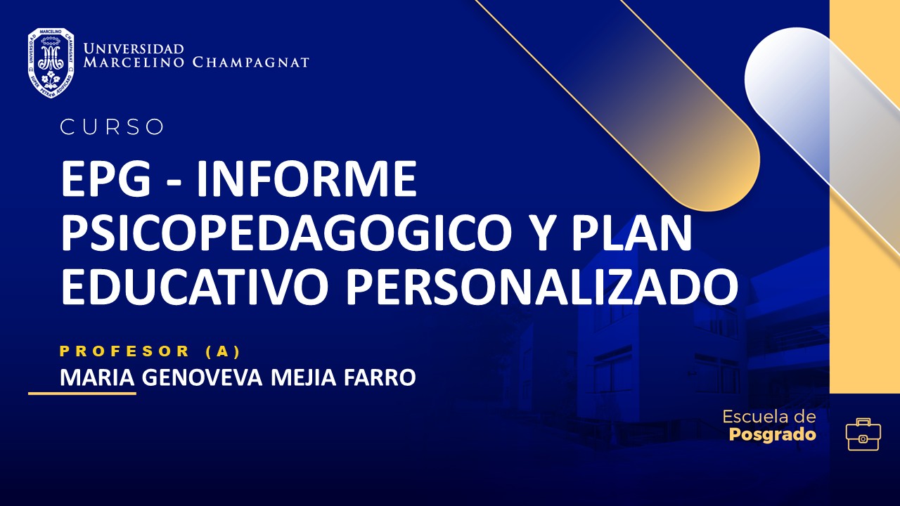 EPG - INFORME PSICOPEDAGOGICO Y PLAN EDUCATIVO PERSONALIZADO