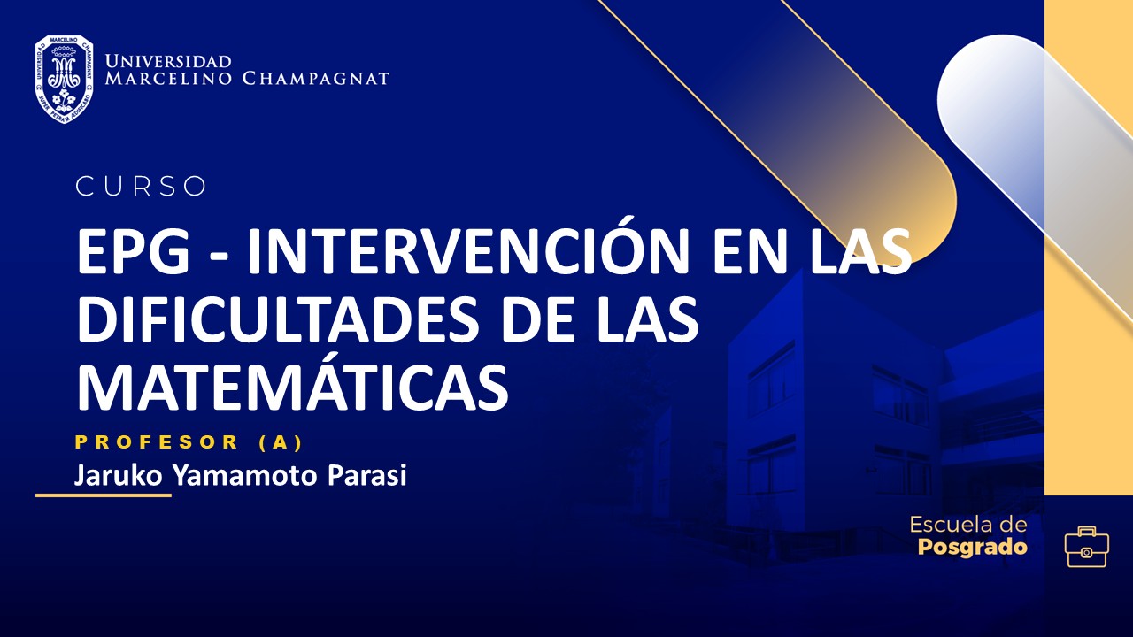 EPG - INTERVENCIÓN EN LAS DIFICULTADES DE LAS MATEMÁTICAS