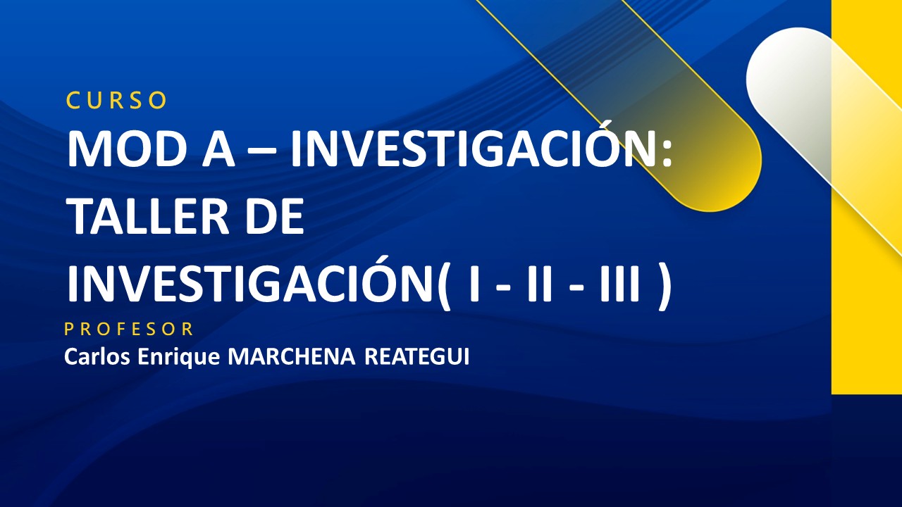 MOD A - INVESTIGACIÓN: TALLER DE INVESTIGACIÓN I- TALLER DE INVESTIGACIÓN II Y TALLER DE INVESTIGACIÓN III