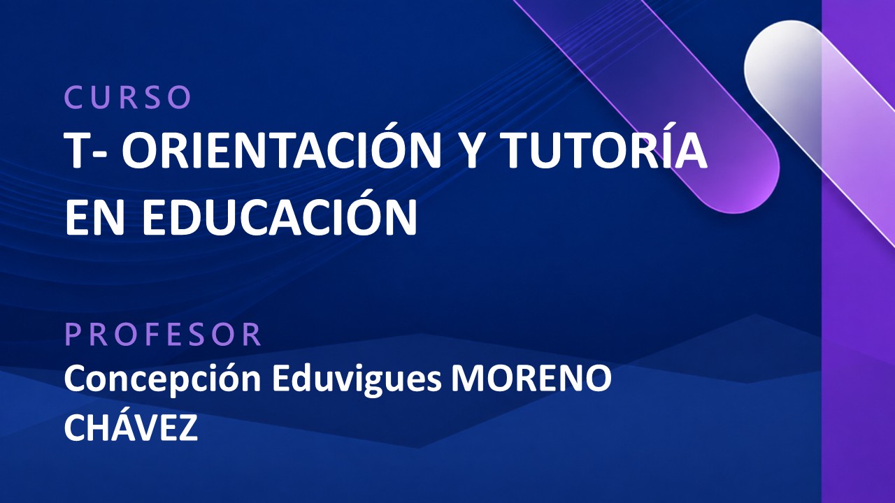 T - ORIENTACIÓN Y TUTORÍA EN EDUCACIÓN