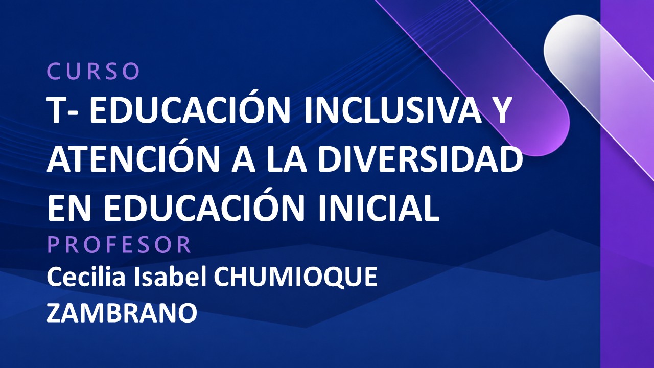 T - EDUCACIÓN INCLUSIVA Y ATENCIÓN A LA DIVERSIDAD EN EDUCACIÓN INICIAL