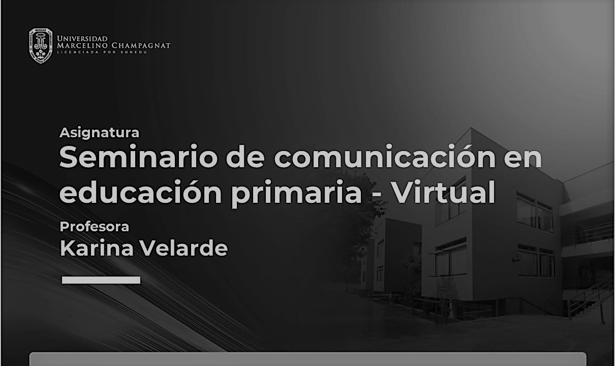 SEMINARIO DE COMUNICACIÓN EN EDUCACIÓN PRIMARIA - VIRTUAL